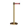 Montour Line Retractable Belt Rolling Stanchion, 2.5ft Pol.Brass Post  9ft. R.Auth ME630-PB-AUTHRW-90